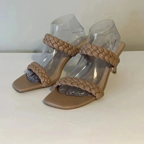 Steve Madden Tan Prema Braided Kitten Heel Sandal Size 12M - Picture 1 of 8